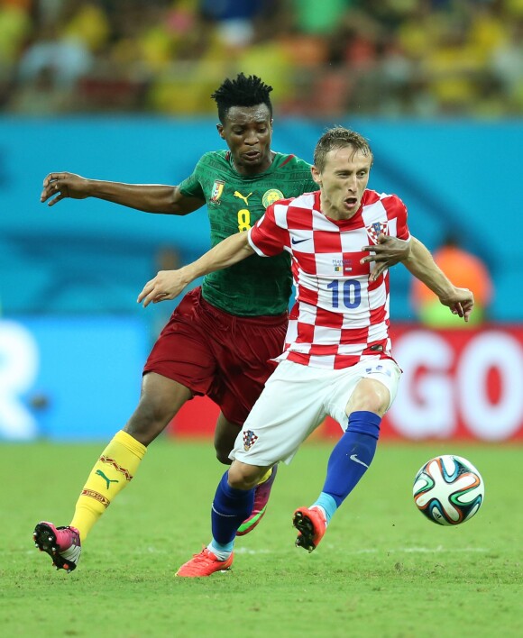Luka Modric lors du match de Coupe du monde entre le Cameroun et la Croatie à Manaus au Brésil, le 18 juin 2014