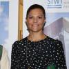 La princesse Victoria de Suède lors de la remise du "Prix de l'Eau de Stockholm" à Mr Rajendra Singh le 26 août 2015 àStockholm