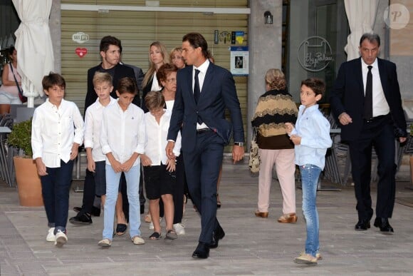 Rafael Nadal et sa soeur Maribel - Obsèques du pianiste Rafael Nadal, le grand-père du tennisman Rafael Nadal, en l'église Nuetra Senora de los Dolores à Manacor, sur l'île de Majorque le 8 septembre 2015