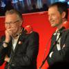 Laurent Ruquier et Marc-Olivier Fogiel - Conférence de rentrée de RTL à Paris. Le 8 septembre 2015