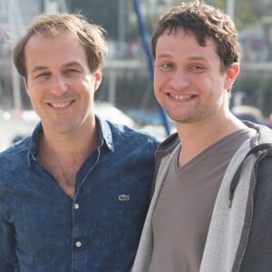 Antoine Gouy, Samuel Bodin (réalisateur) - Photocall de la série "La Lazy Company" lors du 17e Festival de Fiction TV de La Rochelle. Le 10 septembre 2015.