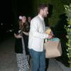 Exclusif - Prix spécial - Jessica Biel, enceinte, se rend chez des amis pour fêter ses 33 ans avec son mari Justin Timberlake à Los Angeles, le 3 mars 2015