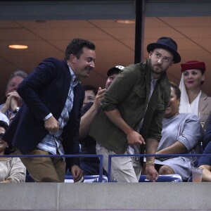 Justin Timberlake et son copain Jimmy Fallon danse façon Single Ladies de Beyoncé lors du tournoi de l'US Open à New York le 9 septembre 2015