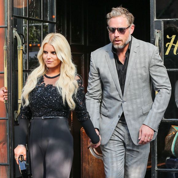 Jessica Simpson et son mari Eric Johnson à la sortie de leur hôtel «The Bowery» à New York, le 8 septembre 2015