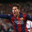  Lionel Messi marque face au Bayern Munich en demi-finale de la Ligue des champions &agrave; Barcelone le 6 mai 2015.&nbsp; 