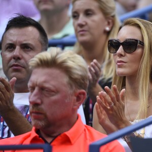 Jelena Ristic et Boris Becker lors des demi-finales de l'US Open à l'USTA Billie Jean King National Tennis Center de Flushing dans le Queens à New York, le 11 septembre 2015