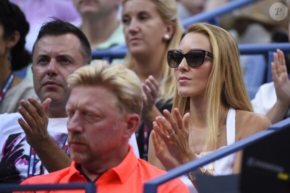 Jelena Ristic et Boris Becker lors des demi-finales de l'US Open à l'USTA Billie Jean King National Tennis Center de Flushing dans le Queens à New York, le 11 septembre 2015