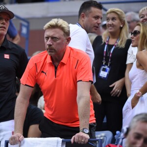 Jelena Ristic et Boris Becker lors des demi-finales de l'US Open à l'USTA Billie Jean King National Tennis Center de Flushing dans le Queens à New York, le 11 septembre 2015