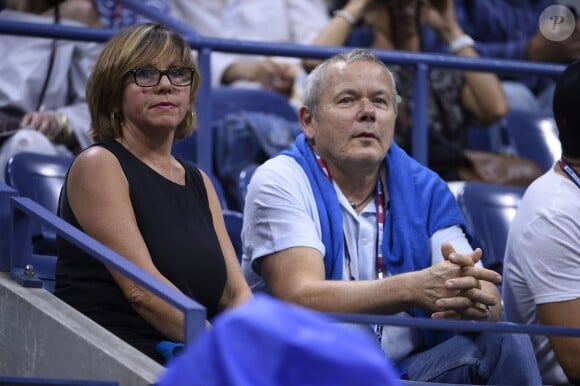 Les parents de Stan Wawrinka lors des demi-finales de l'US Open à l'USTA Billie Jean King National Tennis Center de Flushing dans le Queens à New York, le 11 septembre 2015