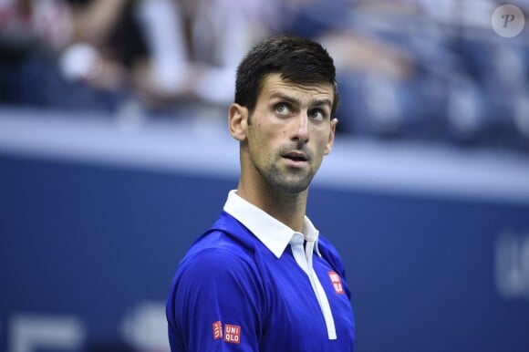 Novak Djokovic lors de sa demi-finale de l'US Open à l'USTA Billie Jean King National Tennis Center de Flushing dans le Queens à New York, le 11 septembre 2015