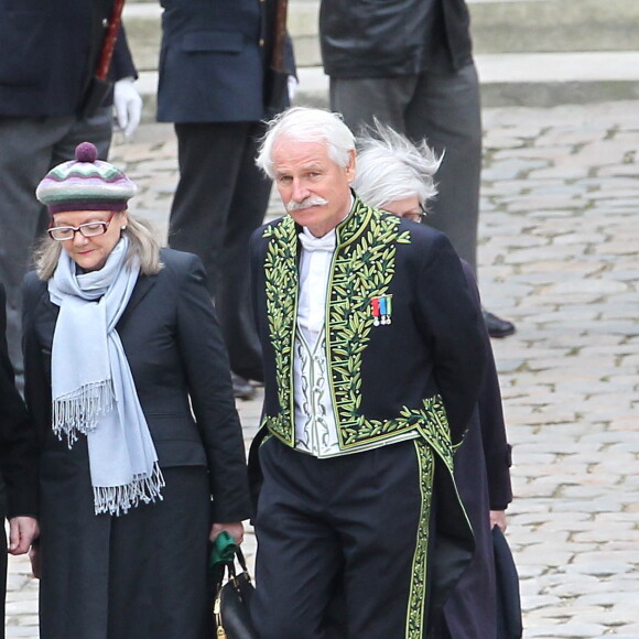 Yann Arthus-Bertrand lors des obsèques de Pierre Schoendoerffer aux Invalides à Paris, le 19 mars 2012