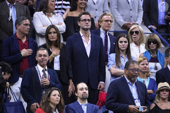 Anna Wintour  et sa fille Bee Shaffer lors de la finale de l'US Open entre Roger Federer et Novak Djokovic à l'USTA Billie Jean King National Tennis Center de Flushing dans le Queens à New York, le 13 septembre 2015