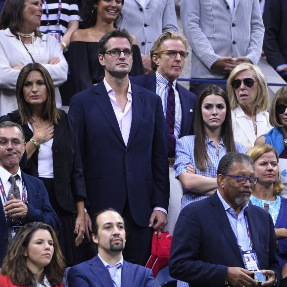 Anna Wintour  et sa fille Bee Shaffer lors de la finale de l'US Open entre Roger Federer et Novak Djokovic à l'USTA Billie Jean King National Tennis Center de Flushing dans le Queens à New York, le 13 septembre 2015
