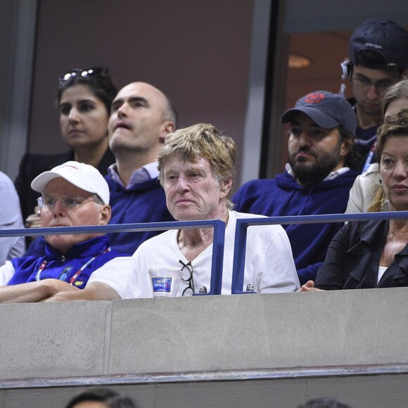 Robert Redford lors de la finale de l'US Open à l'USTA Billie Jean King National Tennis Center de Flushing dans le Queens à New York le 13 septembre 2015