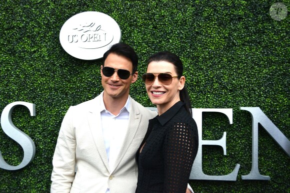 Keith Lieberthal et Julianna Margulies lors de la finale de l'US Open à l'USTA Billie Jean King National Tennis Center de Flushing dans le Queens à New York le 13 septembre 2015
