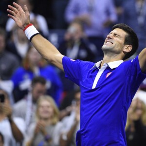 Novak Djokovic lors de la finale de l'US Open à l'USTA Billie Jean King National Tennis Center de Flushing dans le Queens à New York le 13 septembre 2015