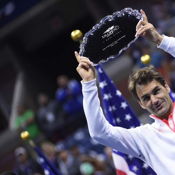 Roger Federer lors de la finale de l'US Open à l'USTA Billie Jean King National Tennis Center de Flushing dans le Queens à New York le 13 septembre 2015
