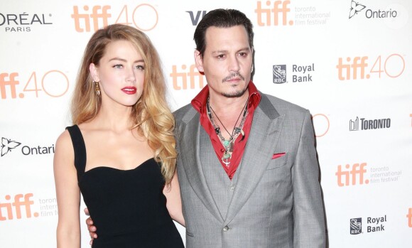 Amber Heard et son mari Johnny Depp - Avant-première du film "Black Mass" lors du Festival International du film de Toronto, le 14 septembre 2015.