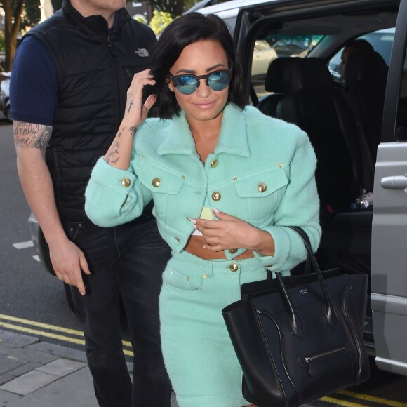 Demi Lovato arrive à un studio à Londres, le 10 septembre 2015.