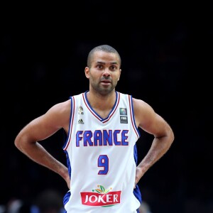 Tony Parker lors du quart de finale de l'Euro de basket entre la France et la Lettonie, le 15 septembre 2015 au Stade Pierre-Mauroy de Villeneuve-d'Ascq à Lille