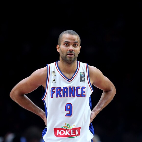 Tony Parker lors du quart de finale de l'Euro de basket entre la France et la Lettonie, le 15 septembre 2015 au Stade Pierre-Mauroy de Villeneuve-d'Ascq à Lille