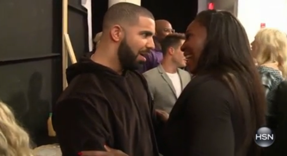Drake et Serena Williams après le défilé de sa nouvelle collection de vêtements à New York le 15 septembre 2015.