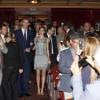 Le roi Felipe VI et la reine Letizia d'Espagne au Festival du film espagnol de Miami le 17 septembre 2015, au théâtre Olympia, dans le cadre de leur visite officielle aux Etats-Unis.