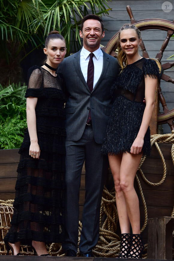 Cara Delevingne, Rooney Mara et Hugh Jackman - Première du film Pan à Londres le 20 septembre 2015.