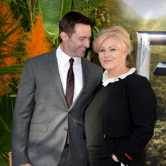Hugh Jackman et sa femme Deborra-Lee Furness à l'avant-première mondiale du film Pan à Londres le 20 septembre 2015.