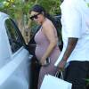 Kanye West et Kim Kardashian, enceinte, vont déjeuner au Cafe Habana à Malibu. Le 20 septembre 2015.
