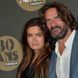 Frédéric Beigbeder et sa femme Lara Micheli - Soirée des 30 ans de Canal + au Palais de Tokyo à Paris le 4 novembre 2014