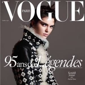 Kendall Jenner photographiée par David Sims en couverture du magazine Vogue Paris. Numéro d'octobre 2015, en kiosques le 29 septembre.
