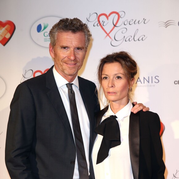 Denis Brogniart et sa femme Hortense - Personnalités au gala "Par Coeur" pour les 10 ans de l'association "Cekedubonheur" au pavillon d'Armenonville à Paris. Le 24 septembre 2015.