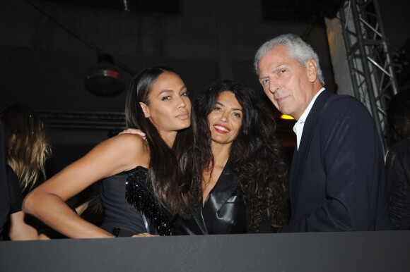 Joan Smalls, Afef Jnifen, Marco Tronchetti Provera à la soirée "Givenchy" lors de la fashion week de Milan. Le 25 septembre 2015