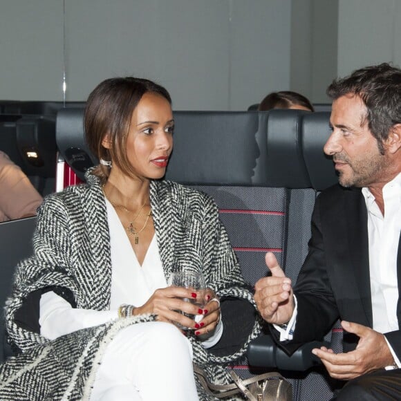 Exclusif - Sonia Rolland, Bernard Montiel - Présentation au Palais de Tokyo le 24 septembre 2015 de l'exposition "Avant-Première Classe" qui lève le voile sur le futur siège TGV première classe et présente les coulisses de sa conception.