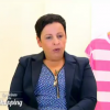 Karine choquée par le décolleté d'une candidate des Reines du shopping, le 22 septembre 2015, sur M6