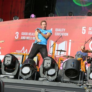 Coldplay et son leader Chris Martin au Global Citizen Festival à New York, le 26 septembre 2015.