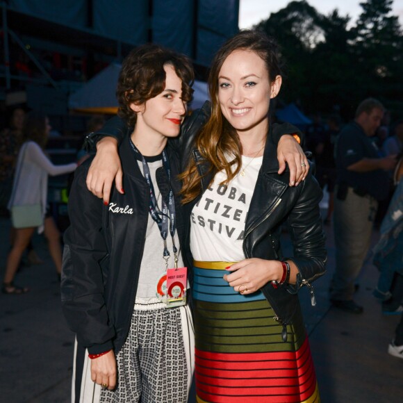 Karla Welch, Olivia Wilde au Global Citizen Festival à New York, le 26 septembre 2015.