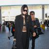 Kendall et Kris Jenner à l'aéroport LAX de Los Angeles, prennent un vol à destination de Paris. Le 28 septembre 2015.