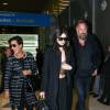 Kendall et Kris Jenner arrivent à l'aéroport Roissy-Charles-de-Gaulle. Roissy, le 29 septembre 2015.
