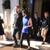 Kendall Jenner et Hailey Baldwin quittent l'hôtel George V pour aller au Café de Flore. Paris, le 30 septembre 2015.