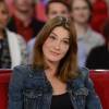 Carla Bruni - Enregistrement de l'émission "Vivement Dimanche" consacrée à Chrsitophe Willem, à Paris le 29 Septembre 2015. Diffusion le 4 octobre 2015.