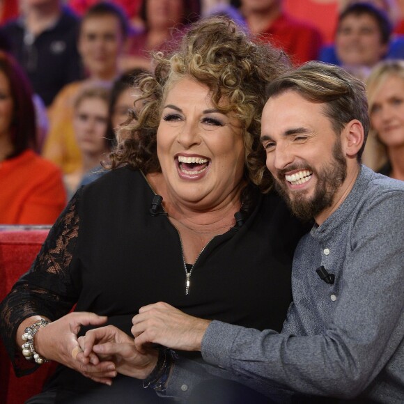 Marianne James et Christophe Willem - Enregistrement de l'émission "Vivement Dimanche" consacrée à Chrsitophe Willem, à Paris le 29 Septembre 2015. Diffusion le 4 octobre 2015.