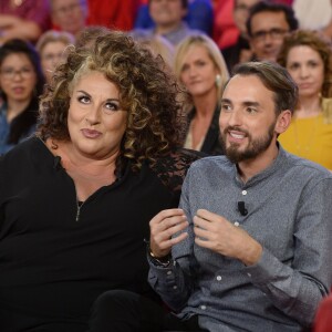 Marianne James et Christophe Willem - Enregistrement de l'émission "Vivement Dimanche" consacrée à Chrsitophe Willem, à Paris le 29 septembre 2015. Diffusion le 4 octobre 2015.