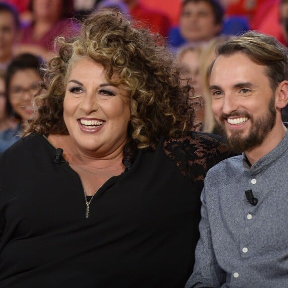 Marianne James et Christophe Willem - Enregistrement de l'émission "Vivement Dimanche" consacrée à Chrsitophe Willem, à Paris le 29 septembre 2015. Diffusion le 4 octobre 2015.