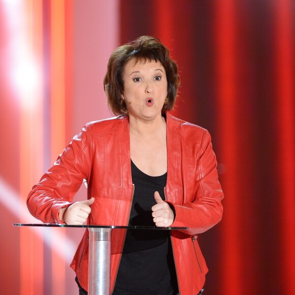 Anne Roumanoff - Enregistrement de l'émission "Vivement dimanche prochain" consacrée à Chrsitophe Willem, à Paris le 30 septembre 2015. Diffusion le 4 octobre 2015.