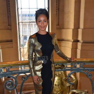 Jada Pinkett Smith assiste au défilé Guy Laroche (collection printemps-été 2016) au Grand Palais. Paris, le 30 septembre 2015.
