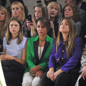 Emily Marant, Jada Pinkett Smith et Eva Cavalli au premier rang du défilé Vionnet (collection printemps-été 2016) au Couvent des Cordeliers. Paris, le 30 septembre 2015.