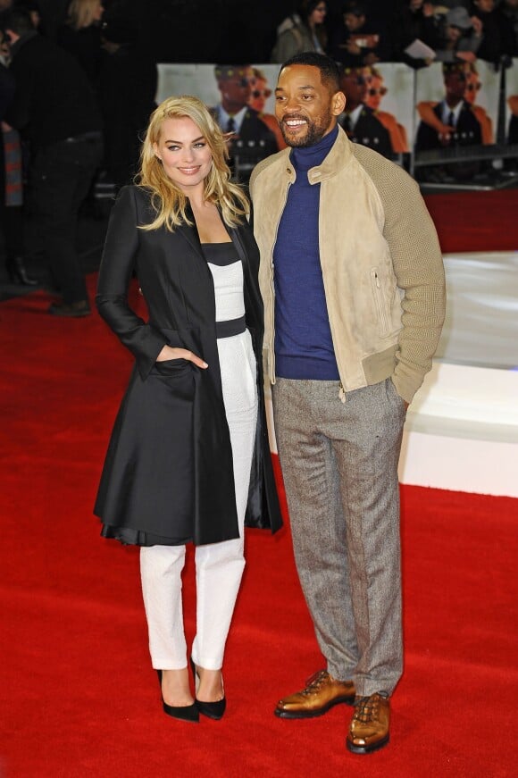 Margot Robbie et Will Smith à l'avant-première du film "Focus" (Diversion) à Londres, le 11 février 2015.