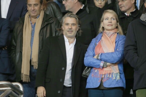 Vincent Labrune et Margarita Louis-Dreyfus au Parc des Princes lors du match entre le Paris Saint-Germain et l'Olympique de Marseille, le 4 octobre 2015
